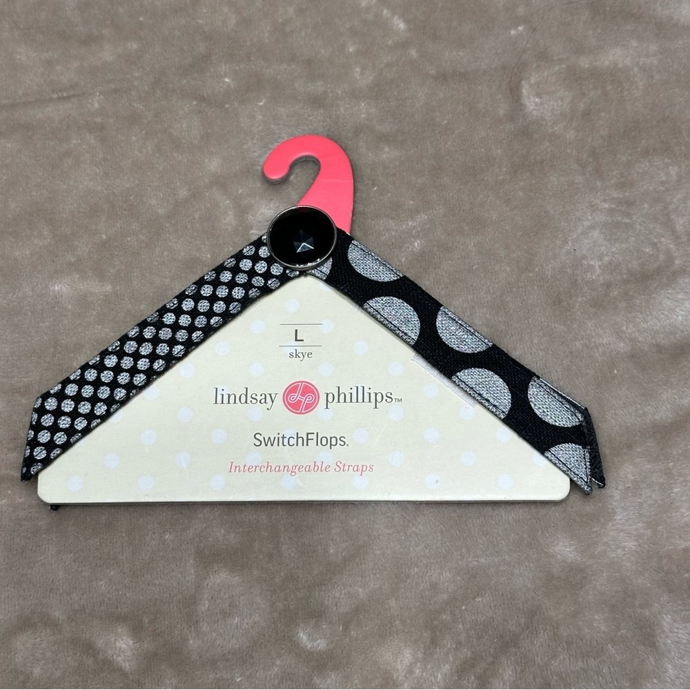 Lindsay Phillips Skye Black Silver SwitchFlops Straps Size Large